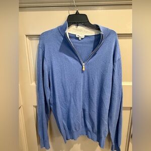 Peter millar blue sweater quarter zip pullover